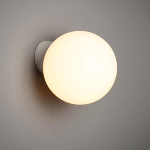 White Globe Flush Mount Light - 20cm