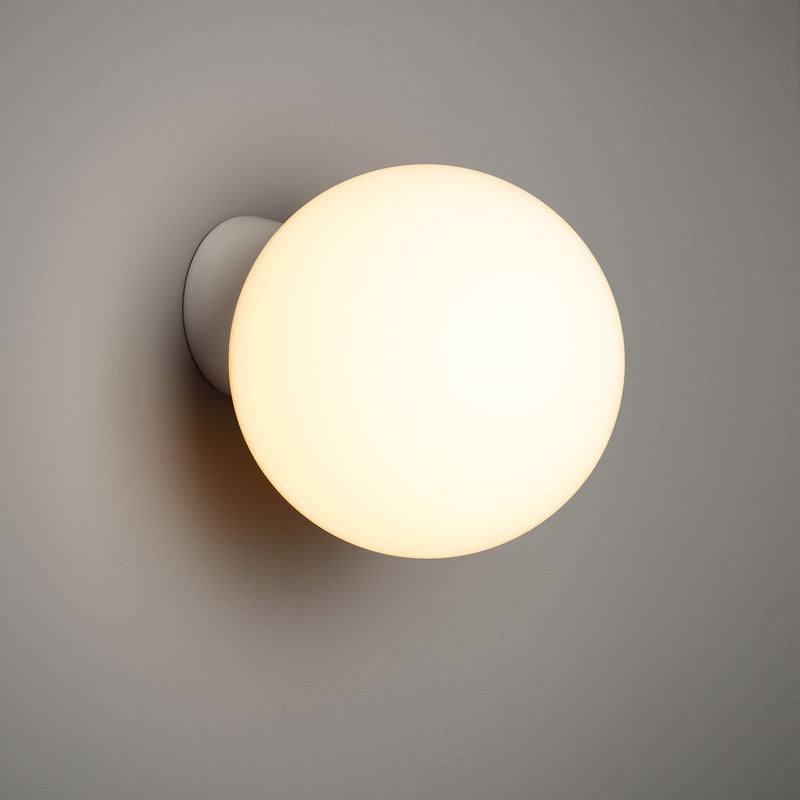 White Globe Flush Mount Light - 20cm