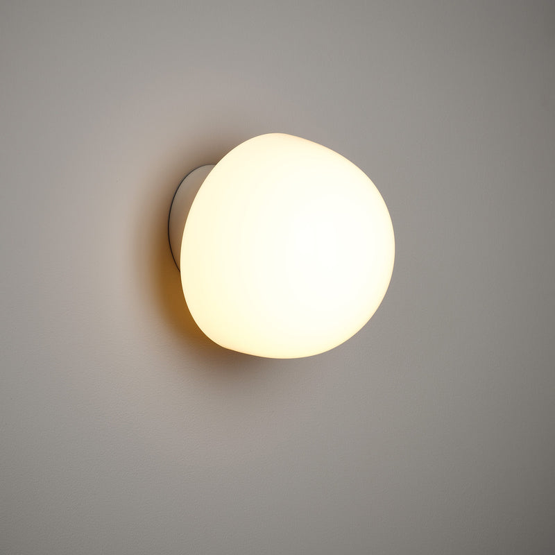 White Mushroom Flush Mount Light