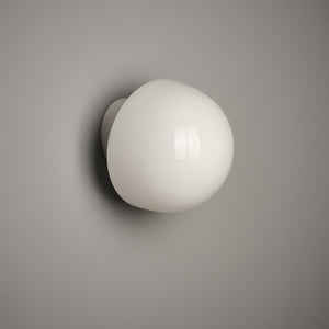 White Mushroom Flush Mount Light