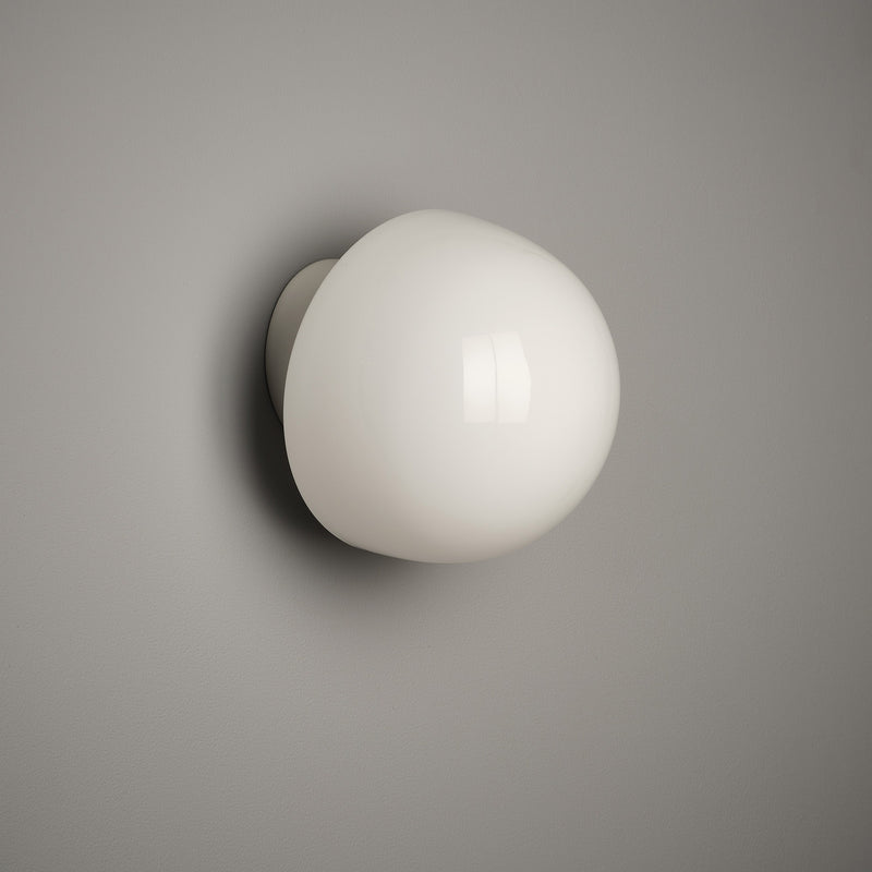 White Mushroom Flush Mount Light