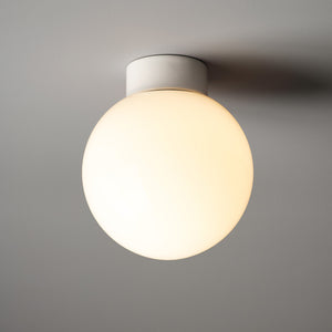 White Globe Flush Mount Light - 20cm