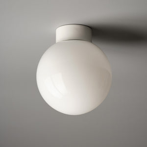 White Globe Flush Mount Light - 20cm