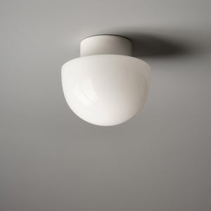White Mushroom Flush Mount Light