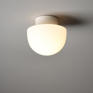 White Mushroom Flush Mount Light