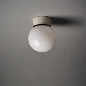 White Globe Flush Mount Light - 16cm