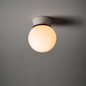 White Globe Flush Mount Light - 16cm