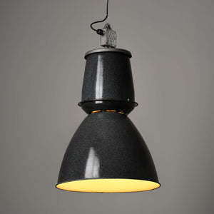 Giant Czech Pendant Light - Original Vintage Enamel