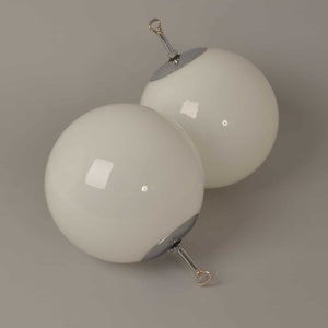 Opaline globe lights with monks-caps