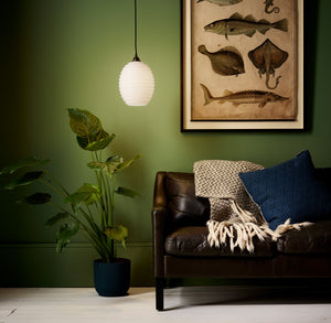 Opaline Glass Beehive Pendant Light