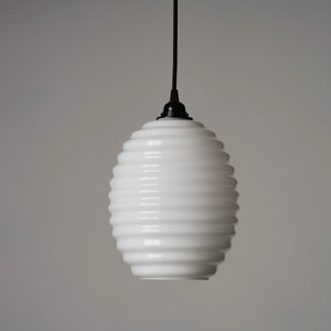 Opaline Glass Beehive Pendant Light