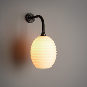 Opaline Glass Beehive Wall Light