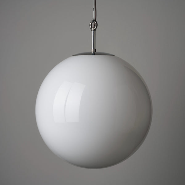 Opaline Glass Globe Pendant Light 50cm - Polished Finish