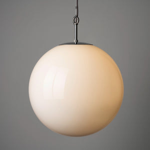 Opaline Glass Globe Pendant Light 50cm - Polished Finish