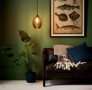Smoked Glass Beehive Pendant Light