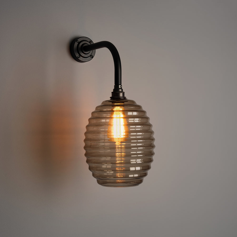 Smoked Glass Beehive Wall Light