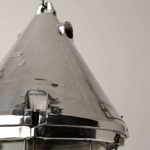 Conical Caged Pendant Light -Polished-