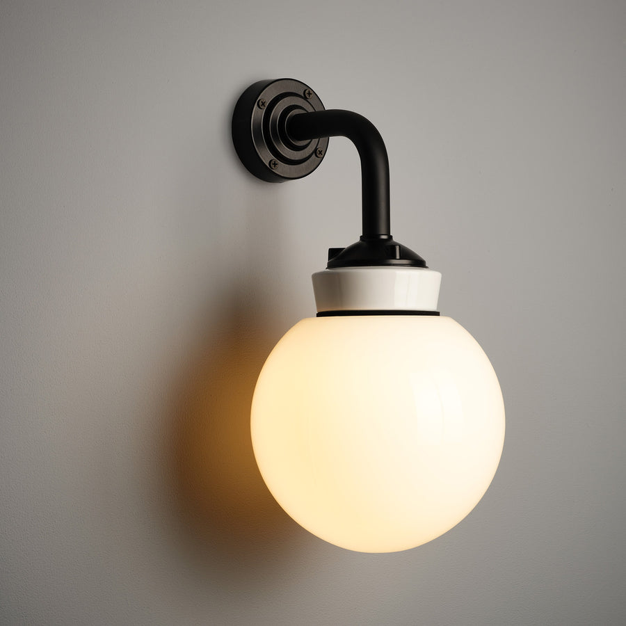 White Globe Wall Light - 20cm