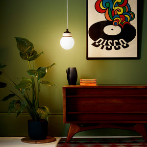 White Globe Pendant Light - 16cm