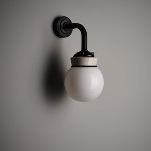 White Globe Wall Light - 16cm