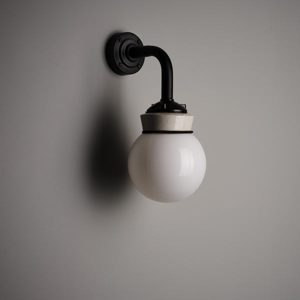 White Globe Wall Light - 16cm