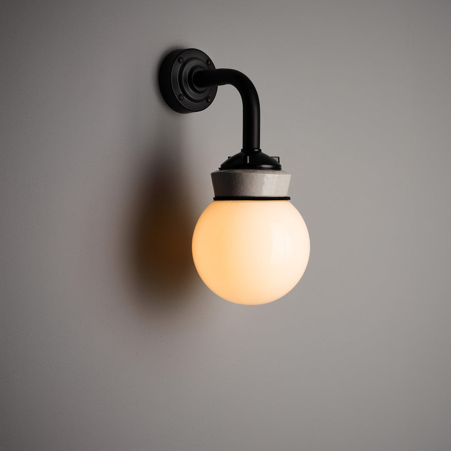 White Globe Wall Light - 16cm