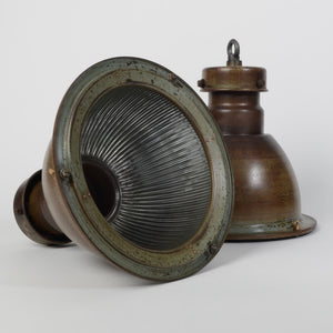Antique Holophane Pendant Light -Deep Dome-