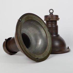 Antique Holophane Pendant Light -Shallow Dome-
