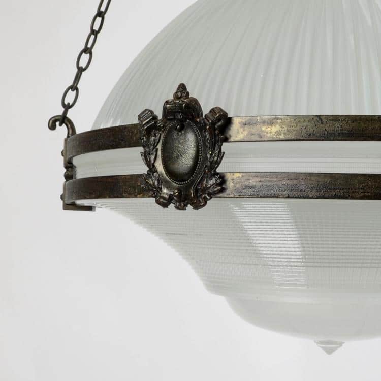 Antique Holophane Chandelier