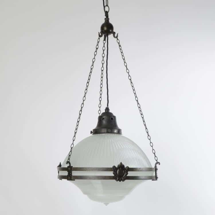 Antique Holophane Chandelier