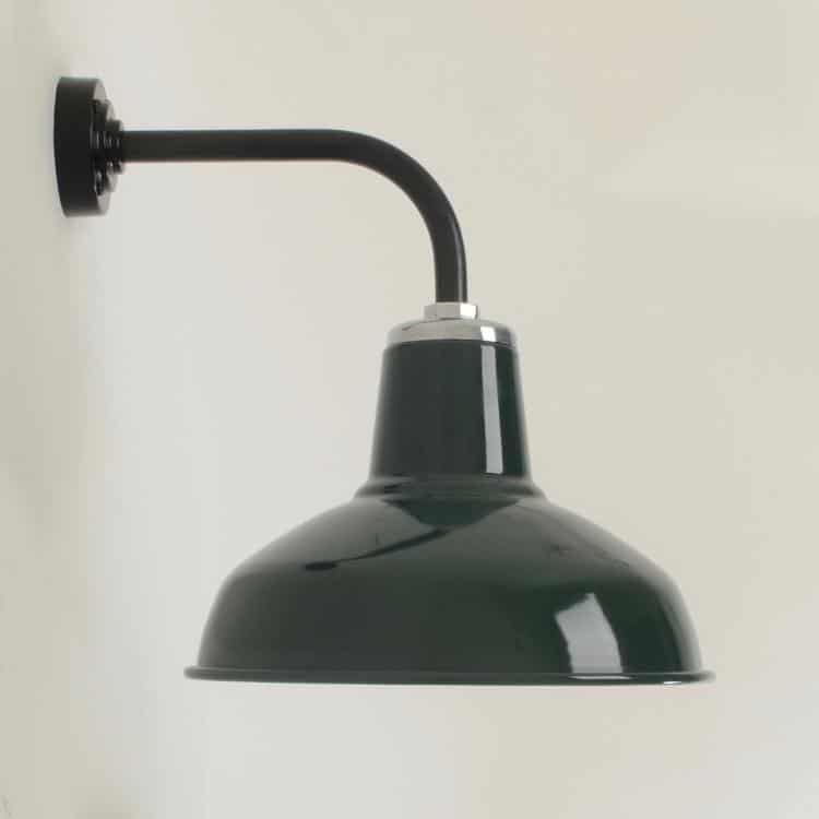 Classic Factory Wall Light - British Racing Green Enamel