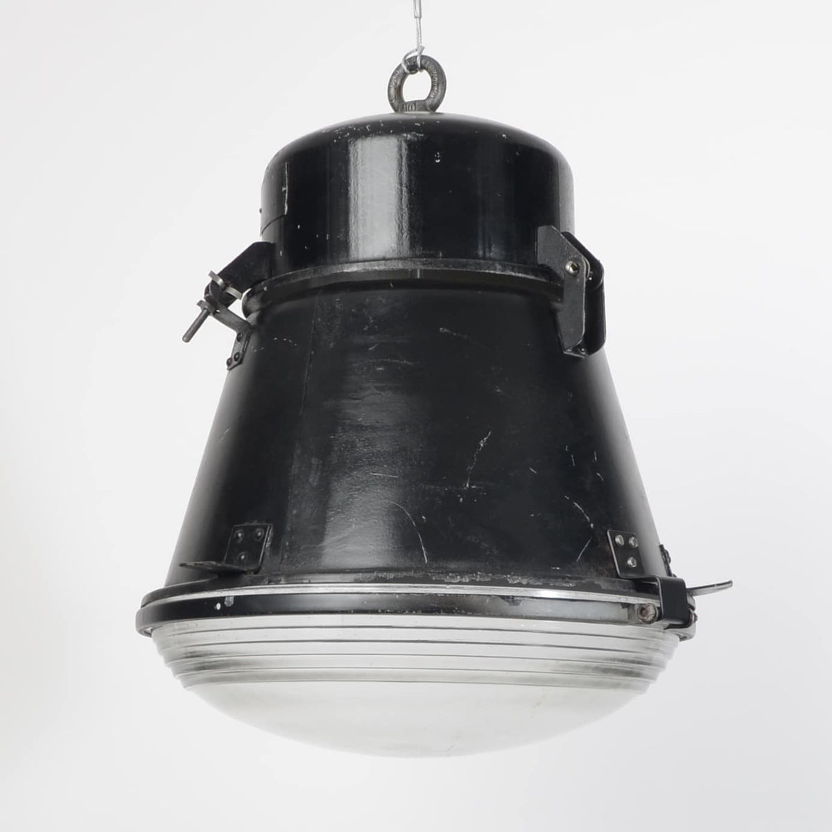 Communist pendant with ribbed glass -Black-