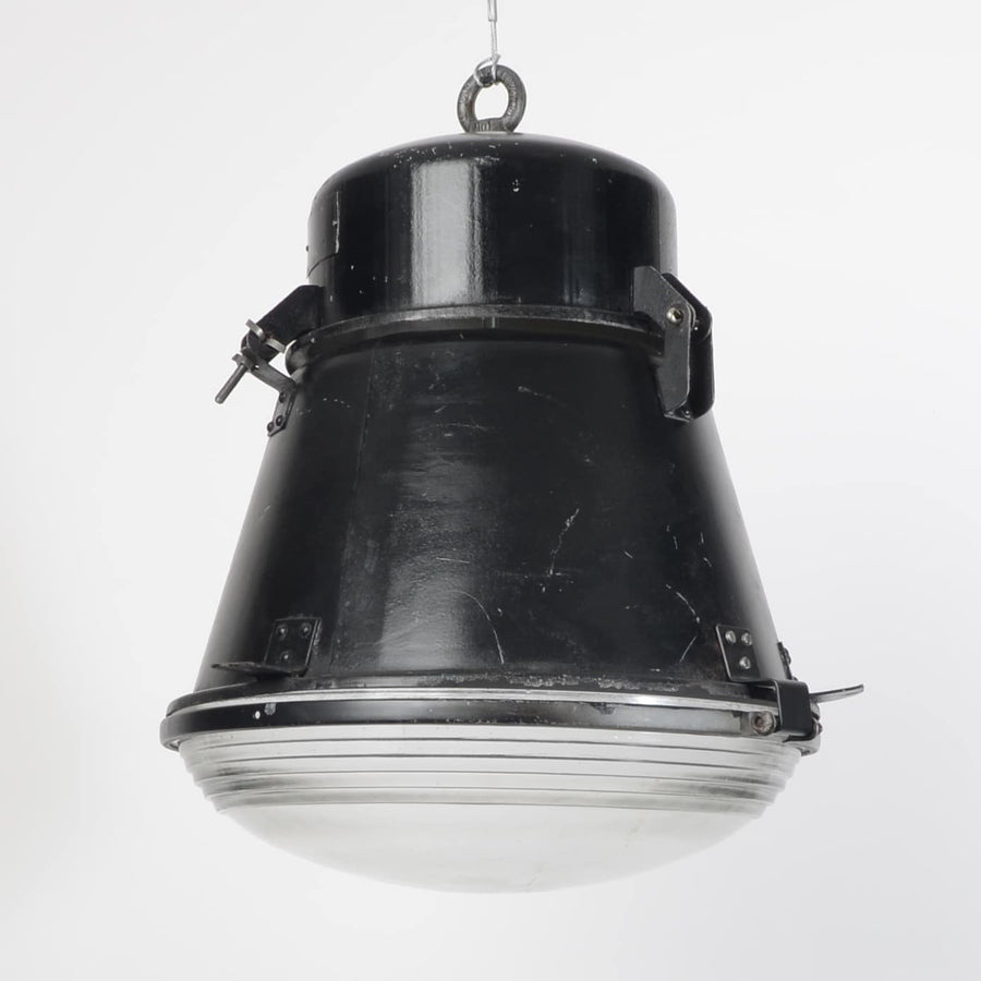 Communist pendant with ribbed glass -Black-