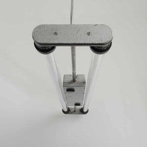 Vintage East German Fluorescent Pendant Light -With Glass-