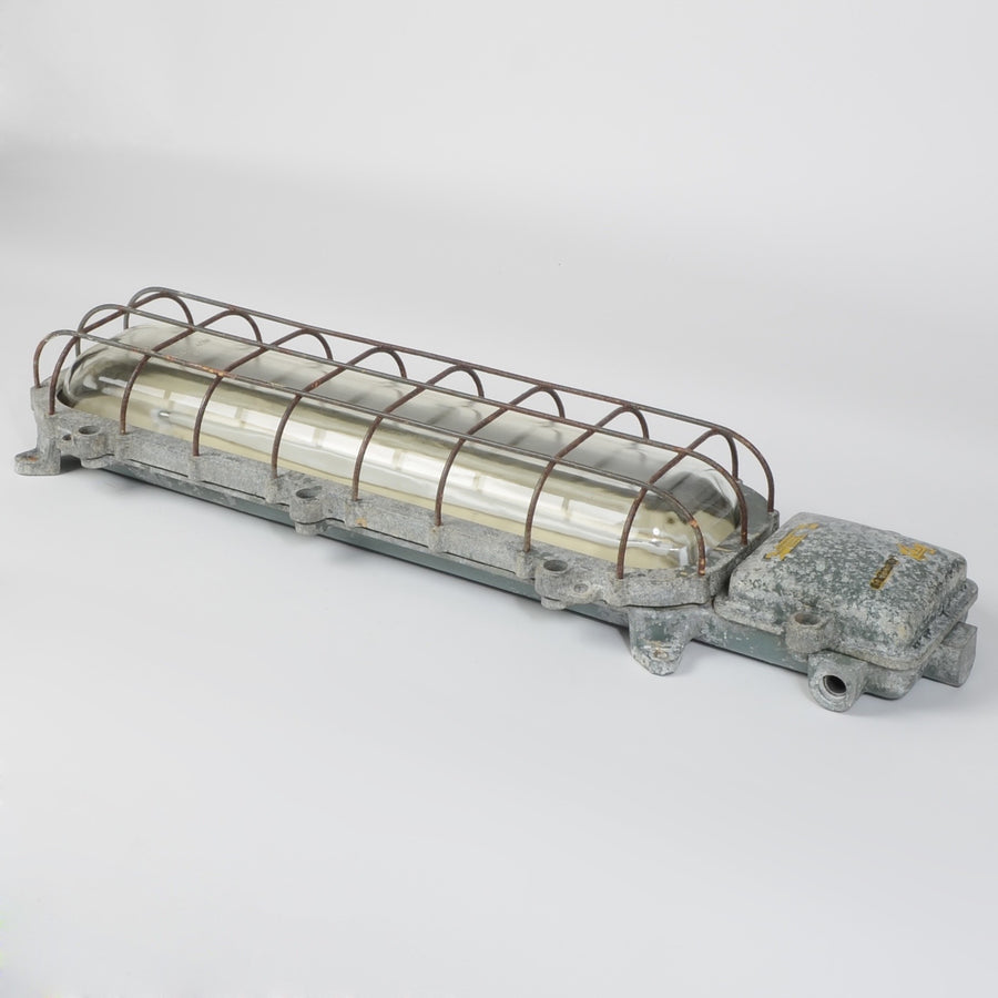 East German fluorescent wall lights - Original mottled dark Grey -