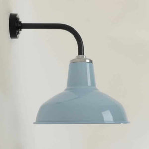 Classic Factory Wall Light - Pastel Blue Enamel