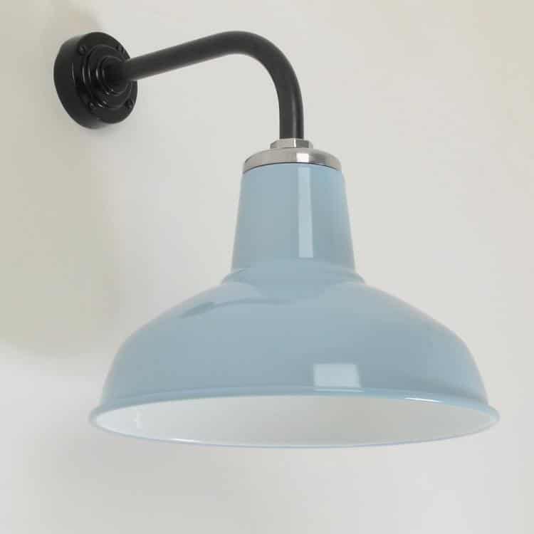 Classic Factory Wall Light - Pastel Blue Enamel