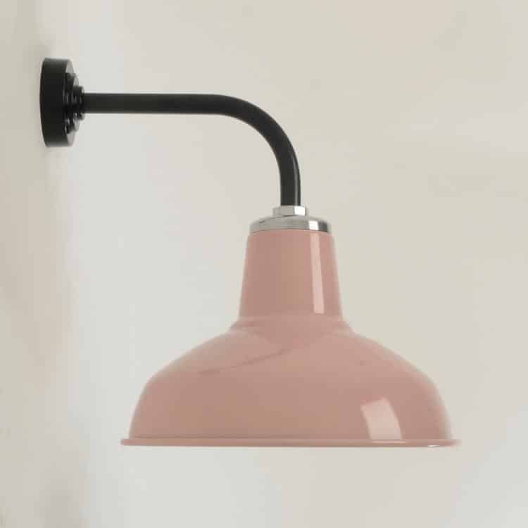 Classic Factory Wall Light - Pastel Pink Enamel