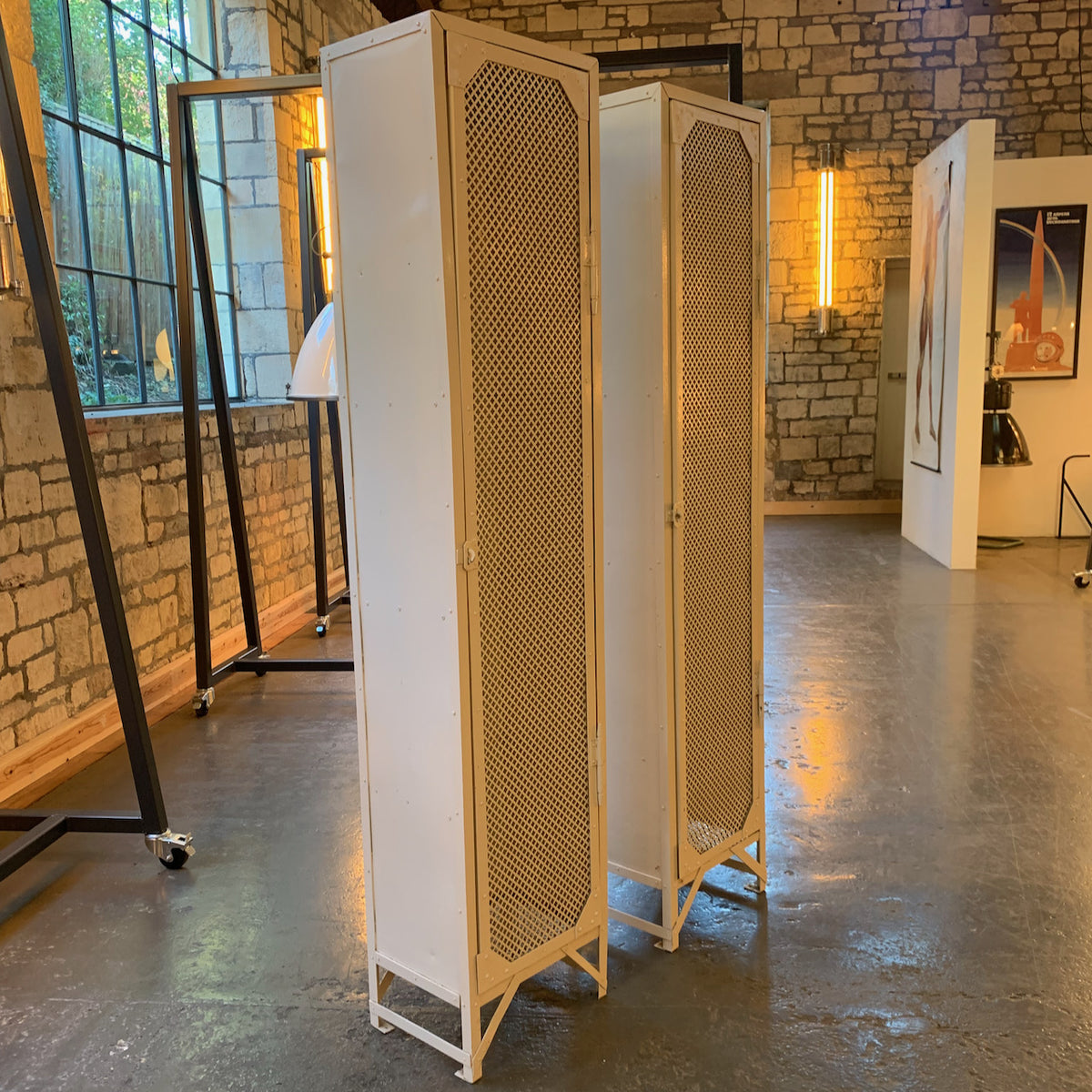 Pair of Rare 1920's German Industrial Lockers - Surplus