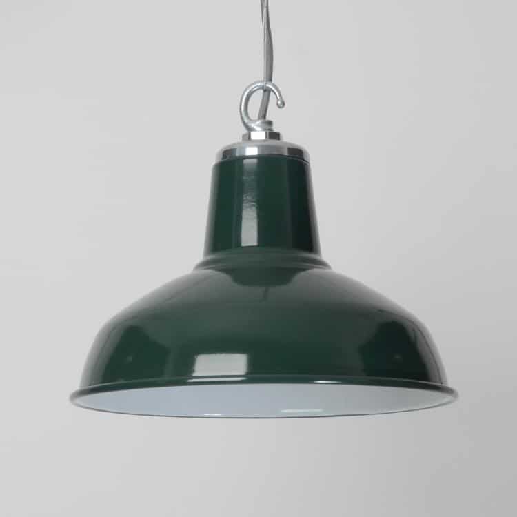Classic Factory Pendant Light - British Racing Green Enamel