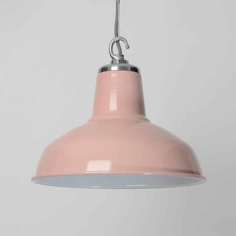 Classic Factory Pendant Light - Pastel Pink Enamel