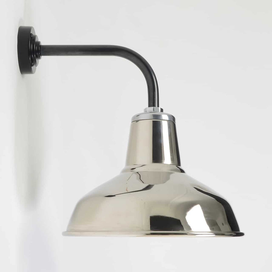 The Classic Factory Shade Wall Light -Nickel-