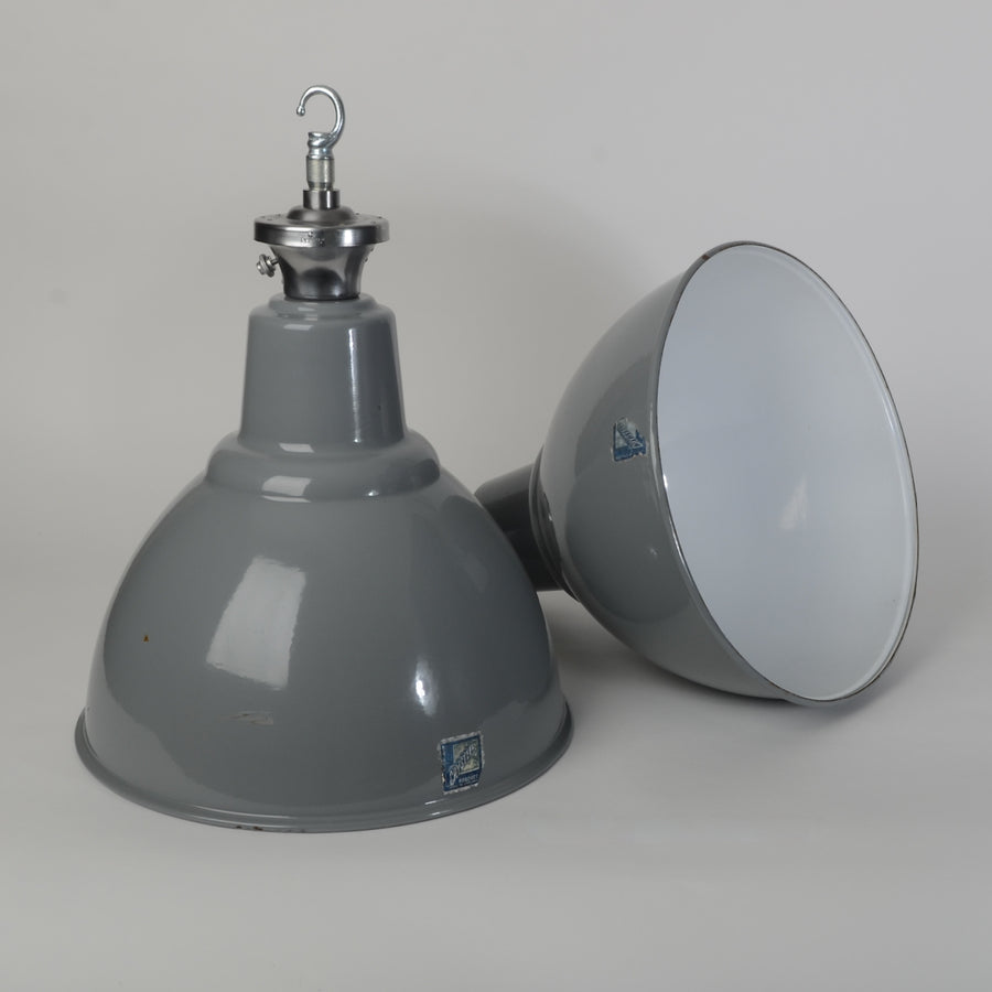 Vintage Benjamin 'Crysteel' Pendant Lights
