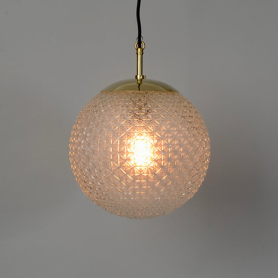 Vintage Cut Glass Globe Pendants