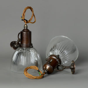 Pair of Antique Holophane Wall Lights