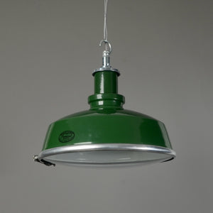 Vintage Green Maxlume Pendants with Convex Glass