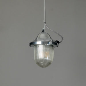 Mini Polish Mine Pendant Light - Ribbed Glass