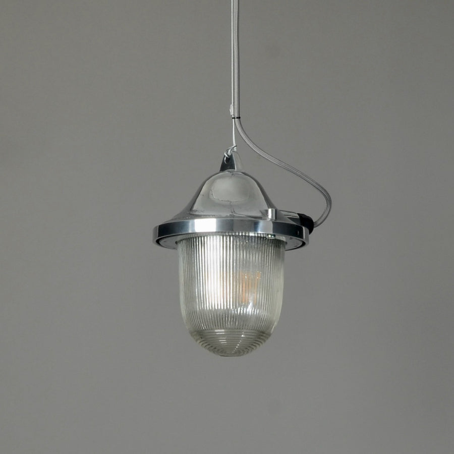 Mini Polish Mine Pendant Light - Ribbed Glass