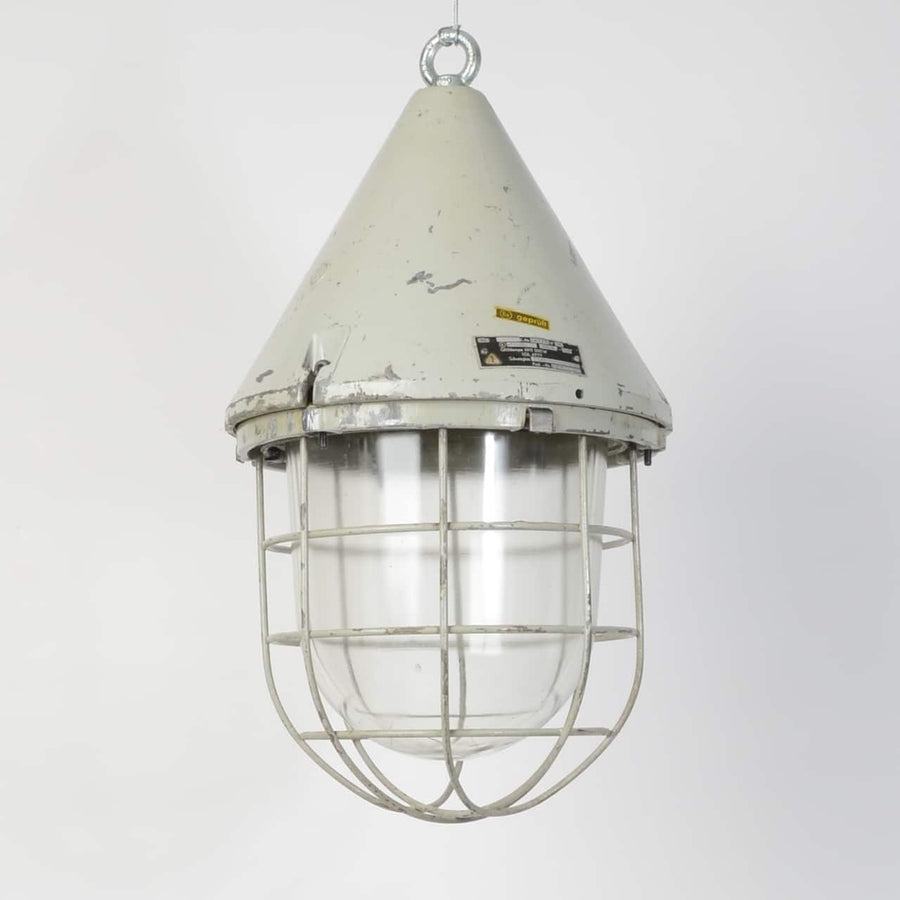 Conical Caged Pendant Light -Original Finish-